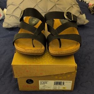 EuroSoft Gladis Black Women's Strappy Sandals